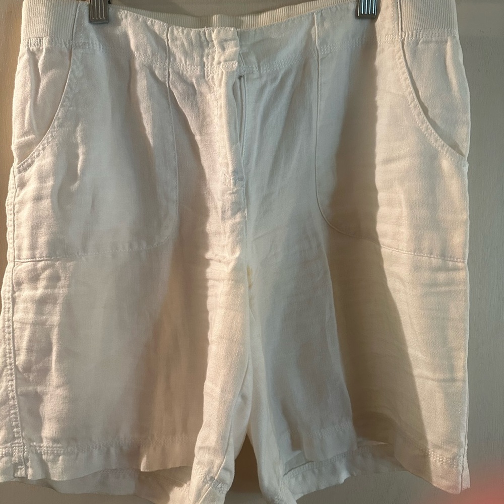 J. Jill Cream Relaxed Linen Shorts